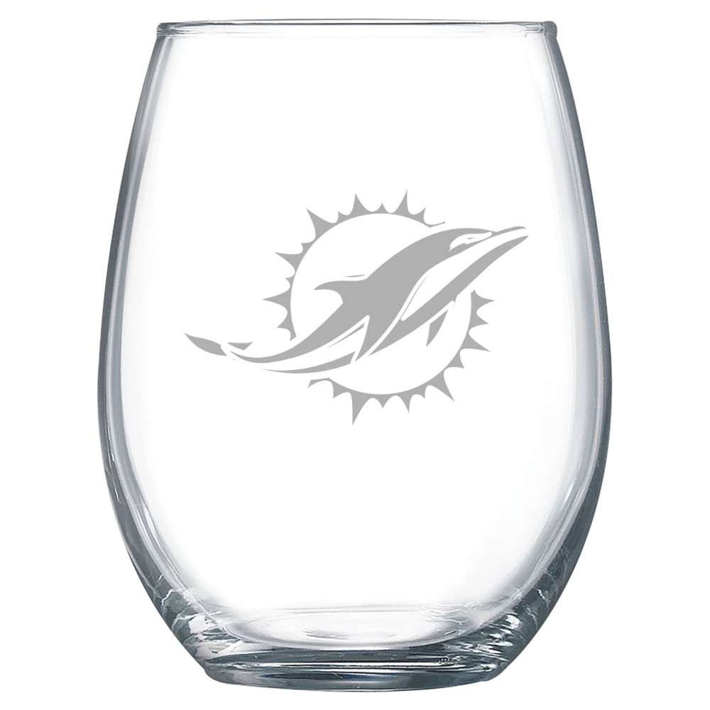 Miami Dolphins Polar Camel 15 oz. Stemless Wine Glass