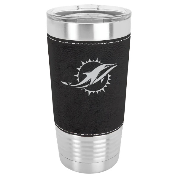 Miami Dolphins Polar Camel 20 oz. Leatherette Grip Tumbler with Standard Lid
