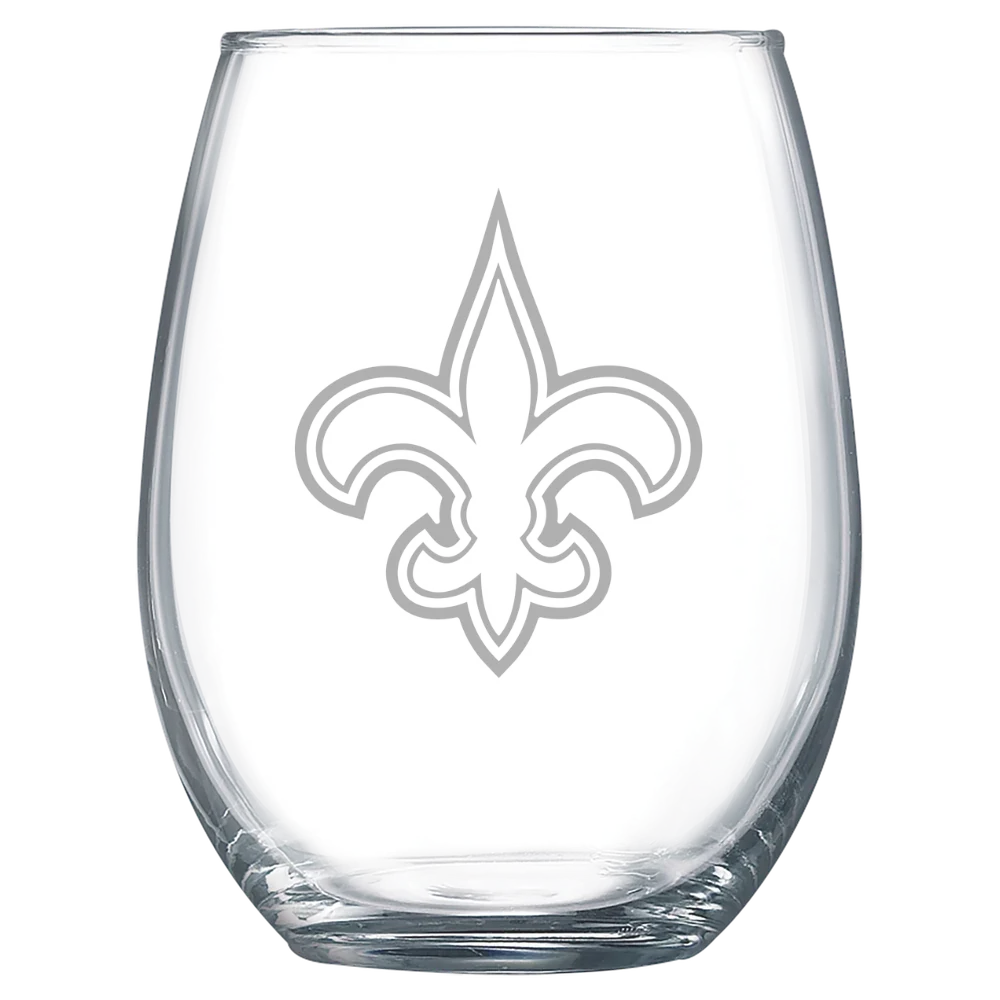 New Orleans Saints Polar Camel 15 oz. Stemless Wine Glass