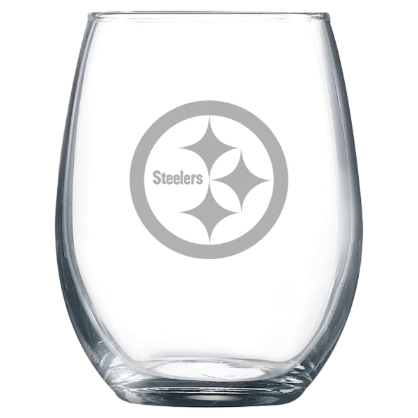 Pittsburgh Steelers Polar Camel 9 oz. Stemless Wine Glass