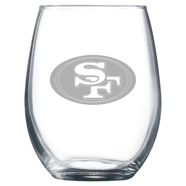 San Francisco 49ers Polar Camel 9 oz. Stemless Wine Glass
