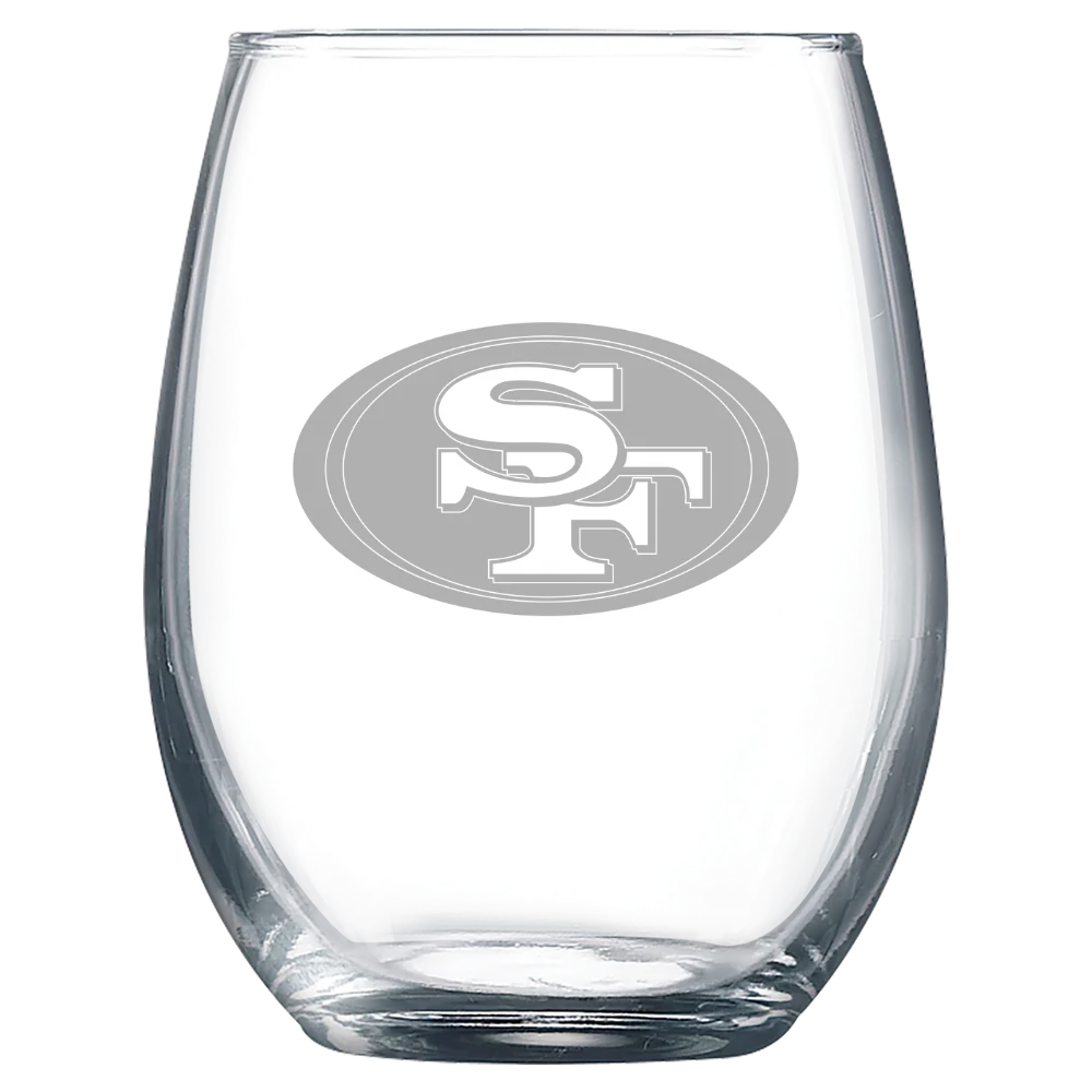 San Francisco 49ers Polar Camel 9 oz. Stemless Wine Glass
