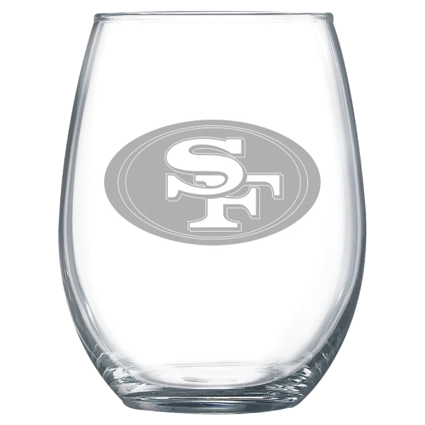 San Francisco 49ers Polar Camel 15 oz. Stemless Wine Glass