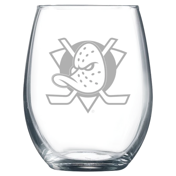 Anaheim Ducks Polar Camel 9 oz. Stemless Wine Glass