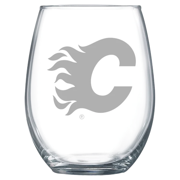 Calgary Flames Polar Camel 15 oz. Stemless Wine Glass