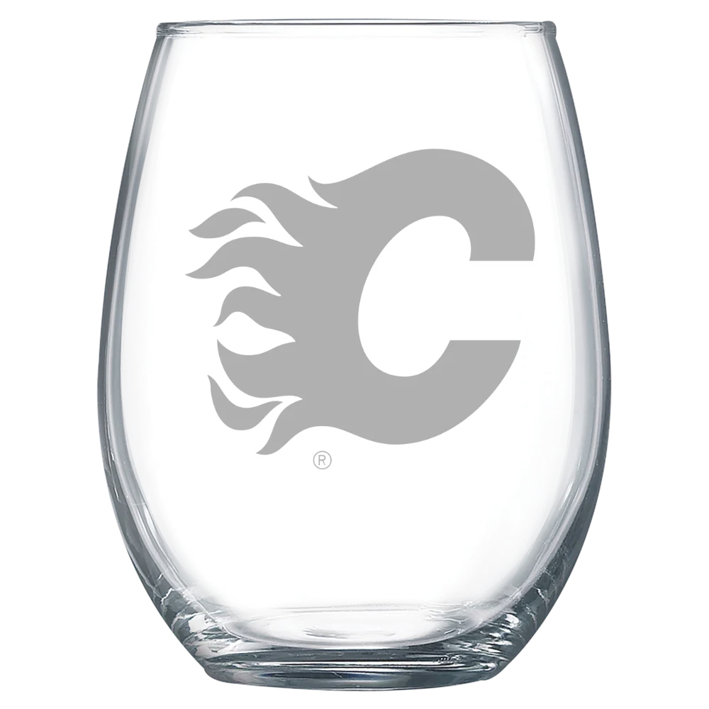 Calgary Flames Polar Camel 15 oz. Stemless Wine Glass