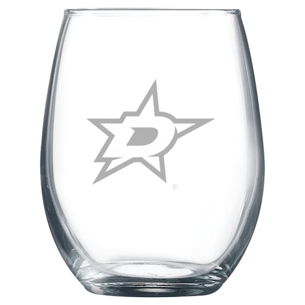 Dallas Stars Polar Camel 9 oz. Stemless Wine Glass