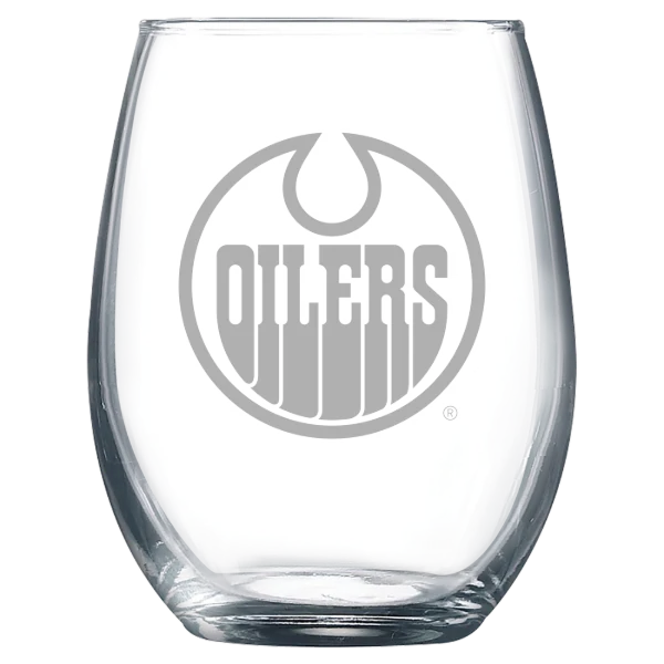 Edmonton Oilers Polar Camel 9 oz. Stemless Wine Glass
