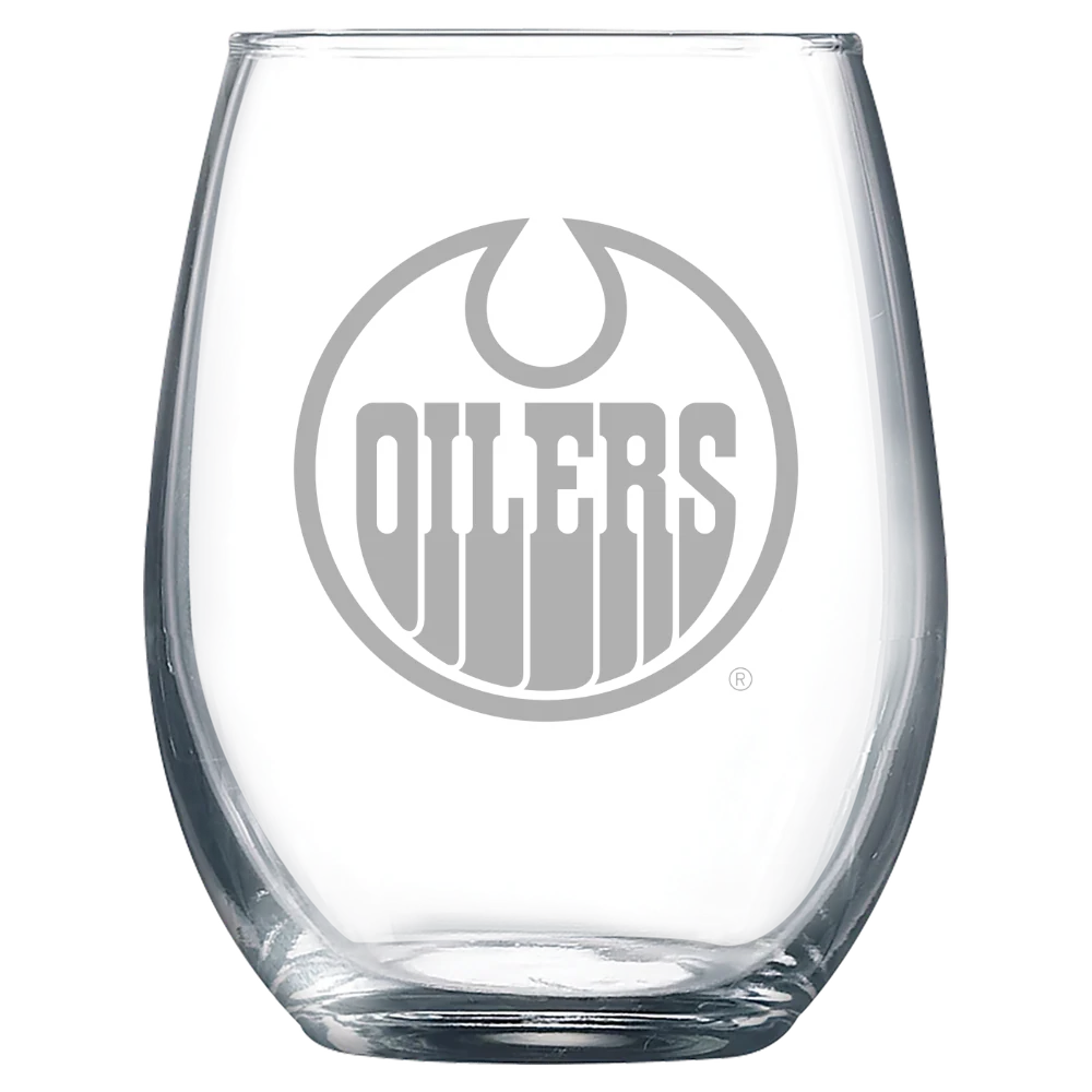 Edmonton Oilers Polar Camel 9 oz. Stemless Wine Glass