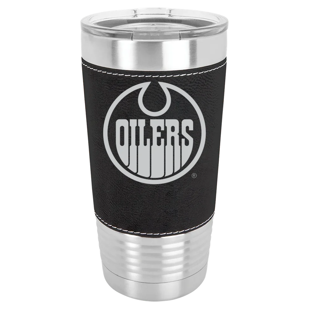 Edmonton Oilers Polar Camel 20 oz. Leatherette Grip Tumbler with Standard Lid