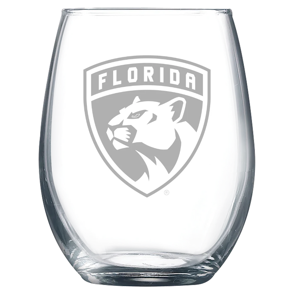 Florida Panthers Polar Camel 9 oz. Stemless Wine Glass