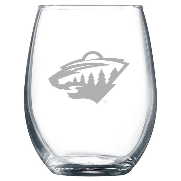 Minnesota Wild Polar Camel 9 oz. Stemless Wine Glass