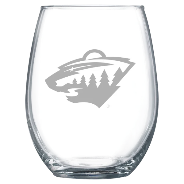 Minnesota Wild Polar Camel 15 oz. Stemless Wine Glass