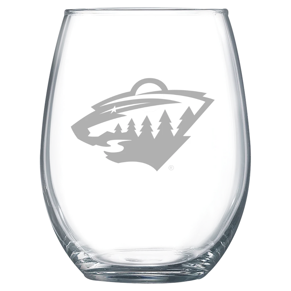 Minnesota Wild Polar Camel 15 oz. Stemless Wine Glass