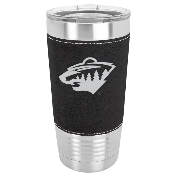 Minnesota Wild Polar Camel 20 oz. Leatherette Grip Tumbler with Standard Lid