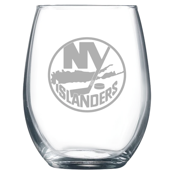 New York Islanders Polar Camel 9 oz. Stemless Wine Glass