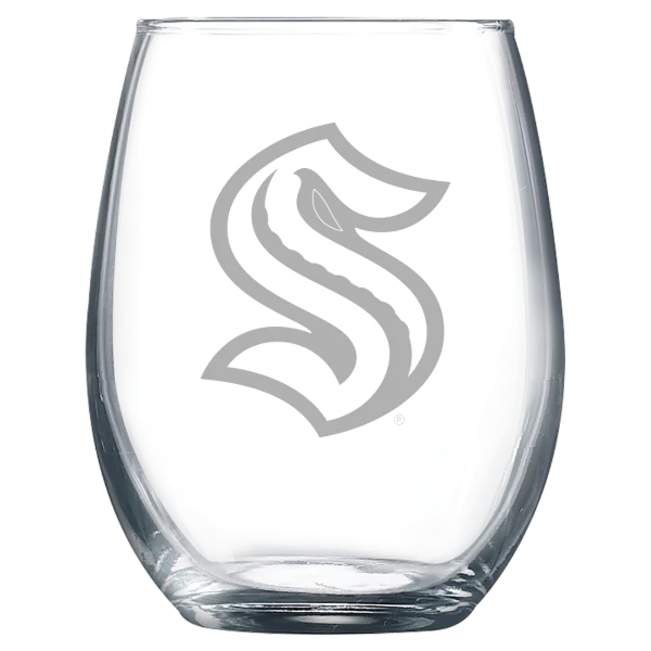 Seattle Kraken Polar Camel 9 oz. Stemless Wine Glass