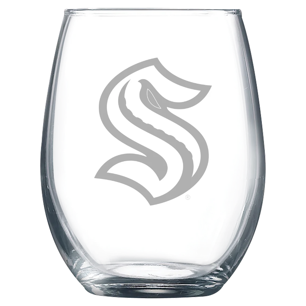 Seattle Kraken Polar Camel 9 oz. Stemless Wine Glass