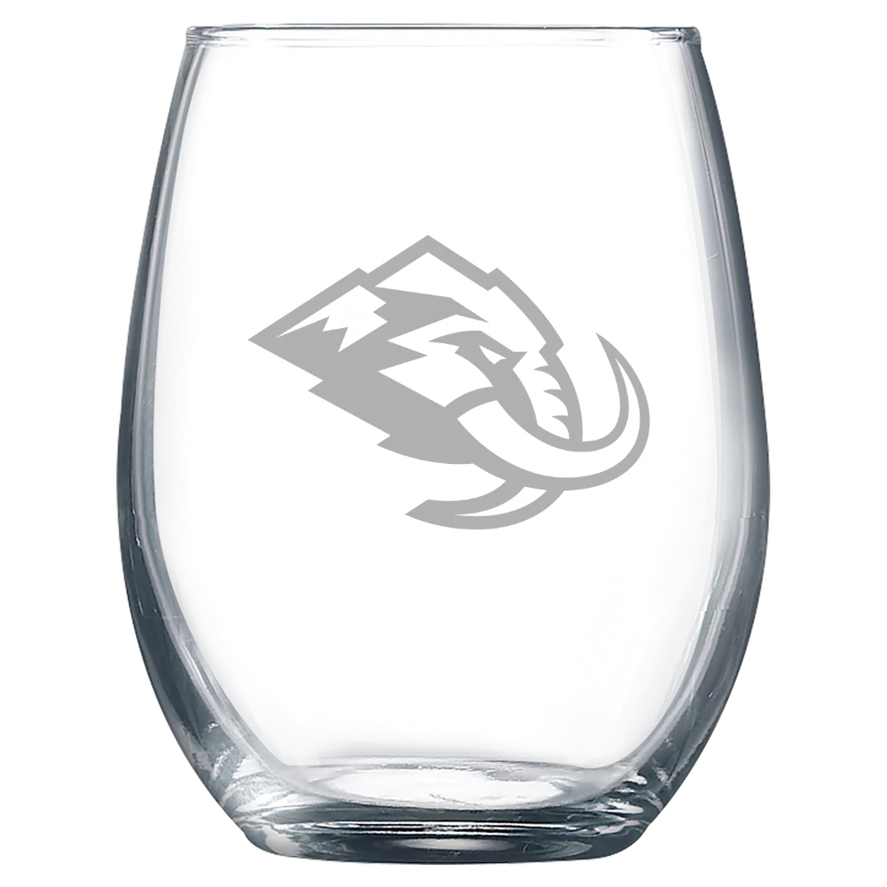 Utah Mammoth Polar Camel 9 oz. Stemless Wine Glass
