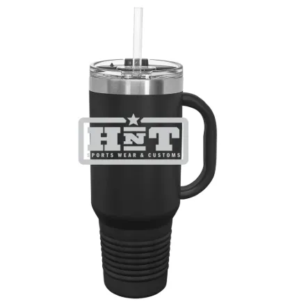 HNT Apparel – Polar Camel 40 oz. Travel Mug with Snap Lid & Straw Black