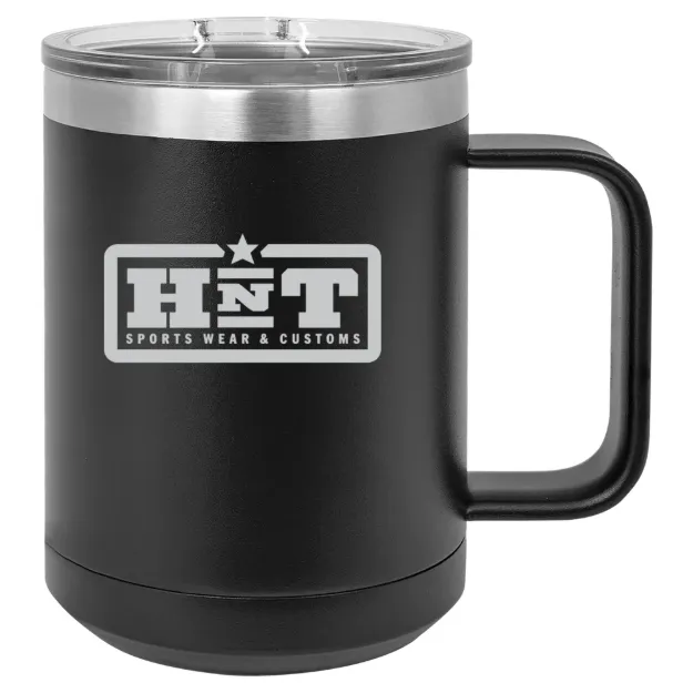 HNT Apparel – Polar Camel 15 oz. Mug with Slider Lid Black