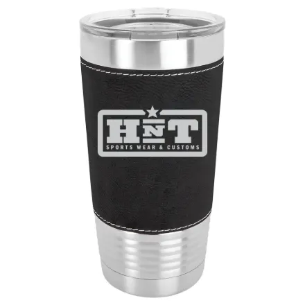 HNT Apparel – Polar Camel 20 oz. Leatherette Grip Tumbler with Standard Lid Black/Silver