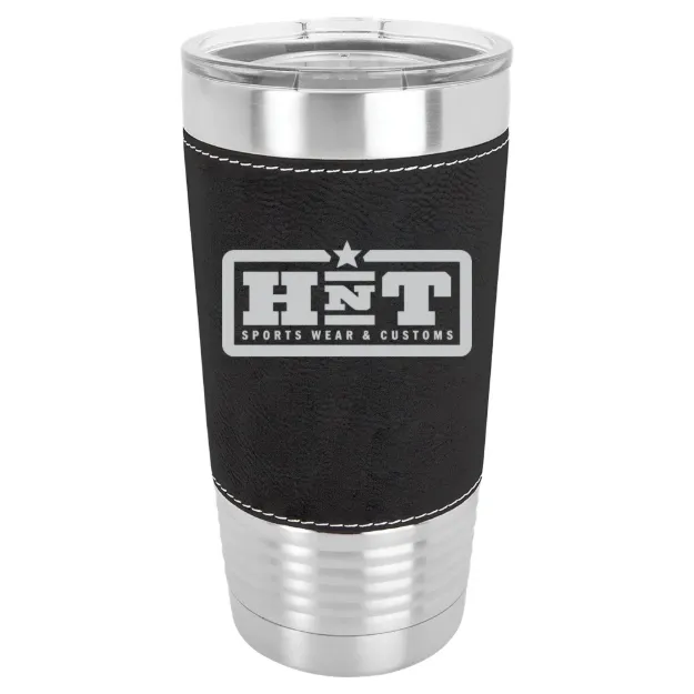 HNT Apparel – Polar Camel 20 oz. Leatherette Grip Tumbler with Standard Lid Black/Silver