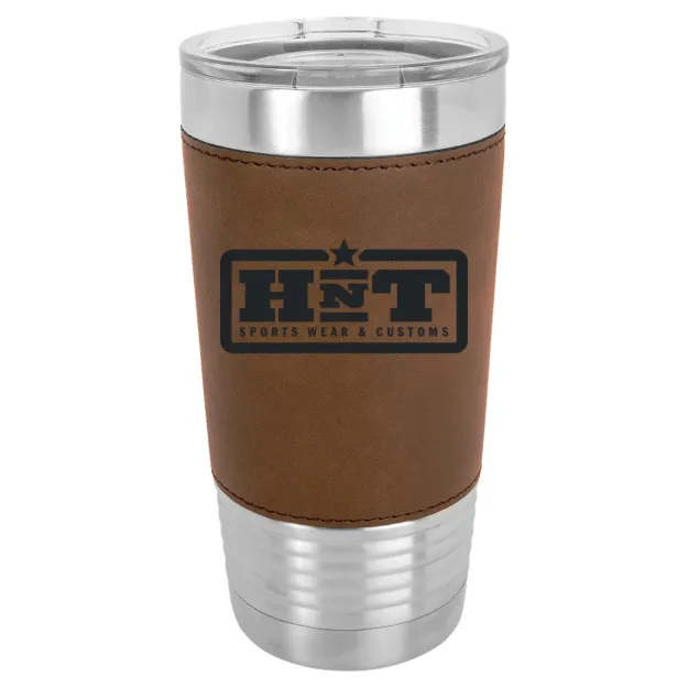 HNT Apparel – Polar Camel 20 oz. Leatherette Grip Tumbler with Standard Lid Dark Brown