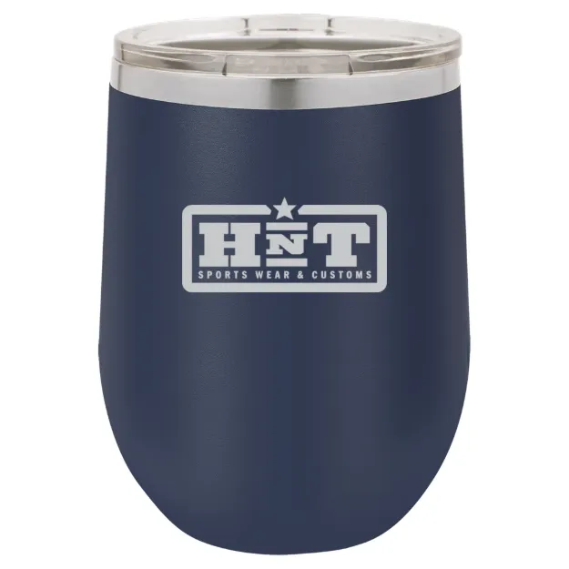 HNT Apparel – Polar Camel 12 oz. Stemless Wine Tumbler Navy Blue
