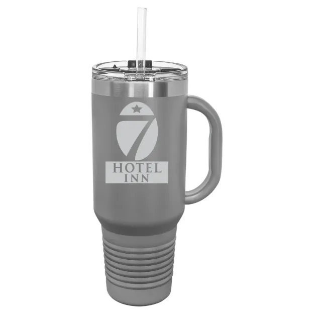 Hotel 7 Inn – Polar Camel 40 oz. Travel Mug with Snap Lid & Straw Dark Gray