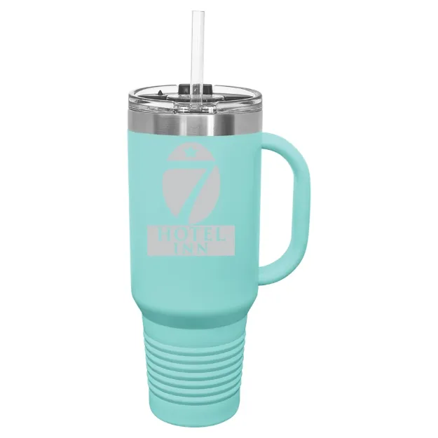 Hotel 7 Inn – Polar Camel 40 oz. Travel Mug with Snap Lid & Straw Teal