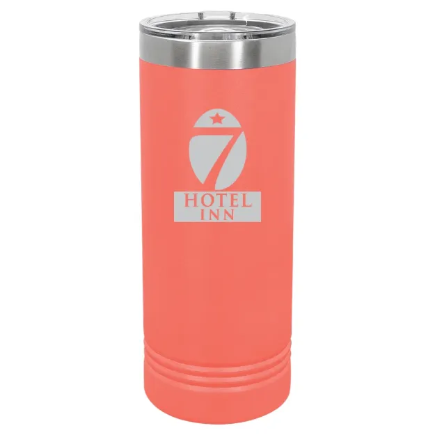 Hotel 7 Inn – Polar Camel 22 oz. Skinny Tumbler with Slider Lid Coral
