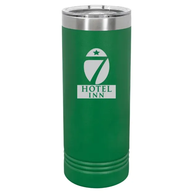 Hotel 7 Inn – Polar Camel 22 oz. Skinny Tumbler with Slider Lid Green