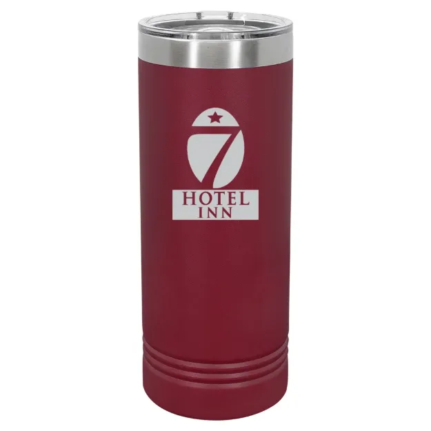 Hotel 7 Inn – Polar Camel 22 oz. Skinny Tumbler with Slider Lid Maroon