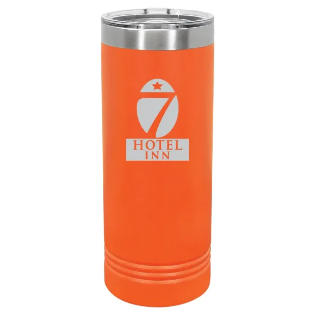 Hotel 7 Inn – Polar Camel 22 oz. Skinny Tumbler with Slider Lid Orange