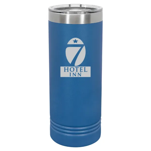 Hotel 7 Inn – Polar Camel 22 oz. Skinny Tumbler with Slider Lid Royal Blue