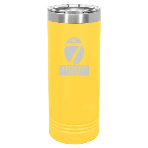 Hotel 7 Inn – Polar Camel 22 oz. Skinny Tumbler with Slider Lid Yellow