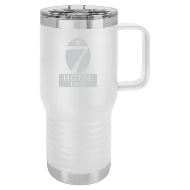 Hotel 7 Inn – Polar Camel 20 oz. Travel Mug with Slider Lid White