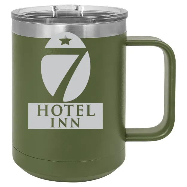 Hotel 7 Inn – Polar Camel 15 oz. Mug with Slider Lid Olive Green