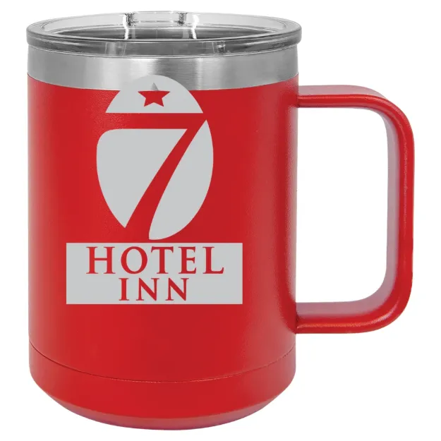 Hotel 7 Inn – Polar Camel 15 oz. Mug with Slider Lid Red