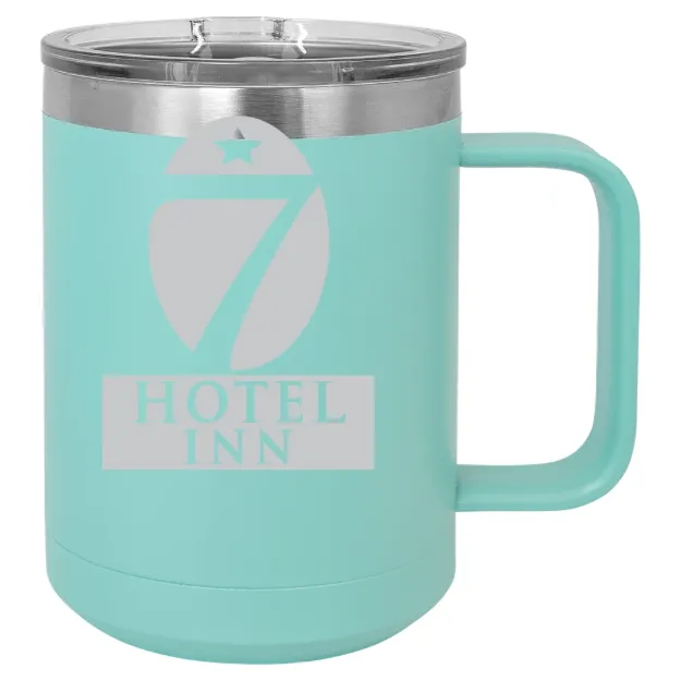 Hotel 7 Inn – Polar Camel 15 oz. Mug with Slider Lid Teal