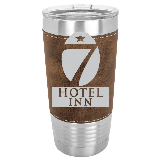 Hotel 7 Inn – Polar Camel 20 oz. Leatherette Grip Tumbler with Standard Lid Rustic/Silver
