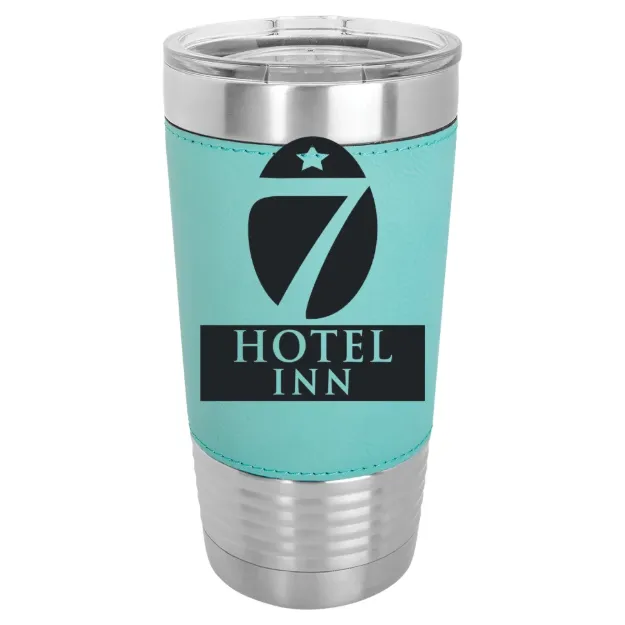 Hotel 7 Inn – Polar Camel 20 oz. Leatherette Grip Tumbler with Standard Lid Teal