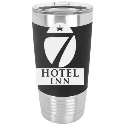 Hotel 7 Inn – Polar Camel 20 oz. Silicone Grip Tumbler with Standard Lid Black/White