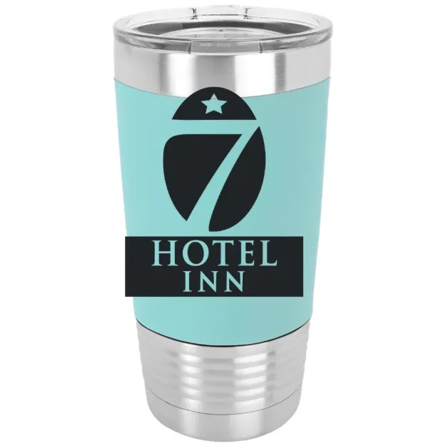 Hotel 7 Inn – Polar Camel 20 oz. Silicone Grip Tumbler with Standard Lid Teal/Black