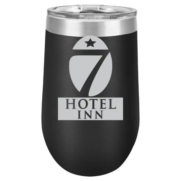 Hotel 7 Inn – Polar Camel 16 oz. Stemless Wine Tumbler Black