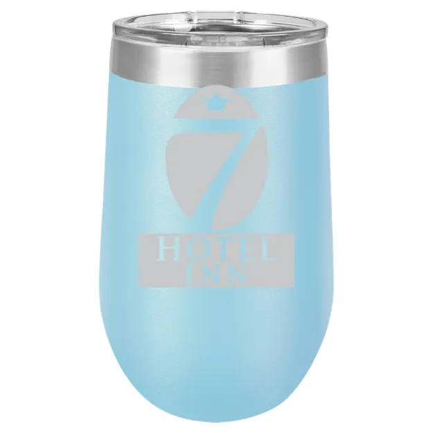 Hotel 7 Inn – Polar Camel 16 oz. Stemless Wine Tumbler Light Blue