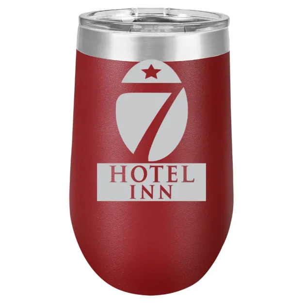 Hotel 7 Inn – Polar Camel 16 oz. Stemless Wine Tumbler Maroon