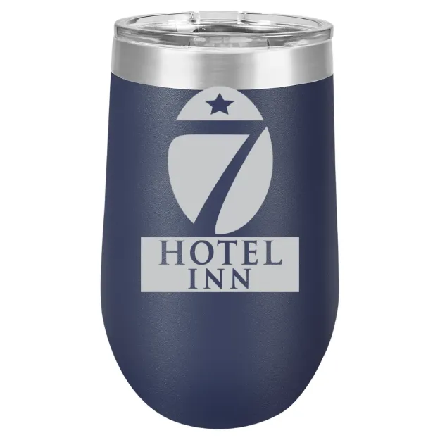 Hotel 7 Inn – Polar Camel 16 oz. Stemless Wine Tumbler Navy Blue