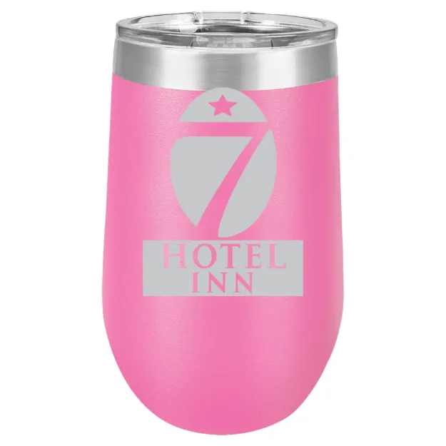 Hotel 7 Inn – Polar Camel 16 oz. Stemless Wine Tumbler Pink